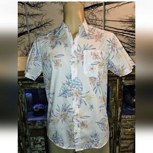 Surfhouse Men's Tropical Print Short Sleeve Hawiian Shirt Lightweight Medium